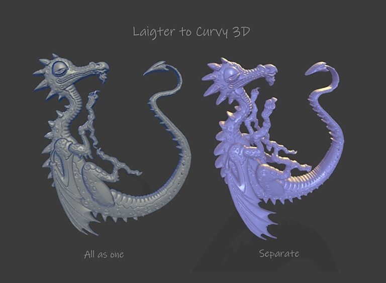 2D to 3D model and bas relief Dragon