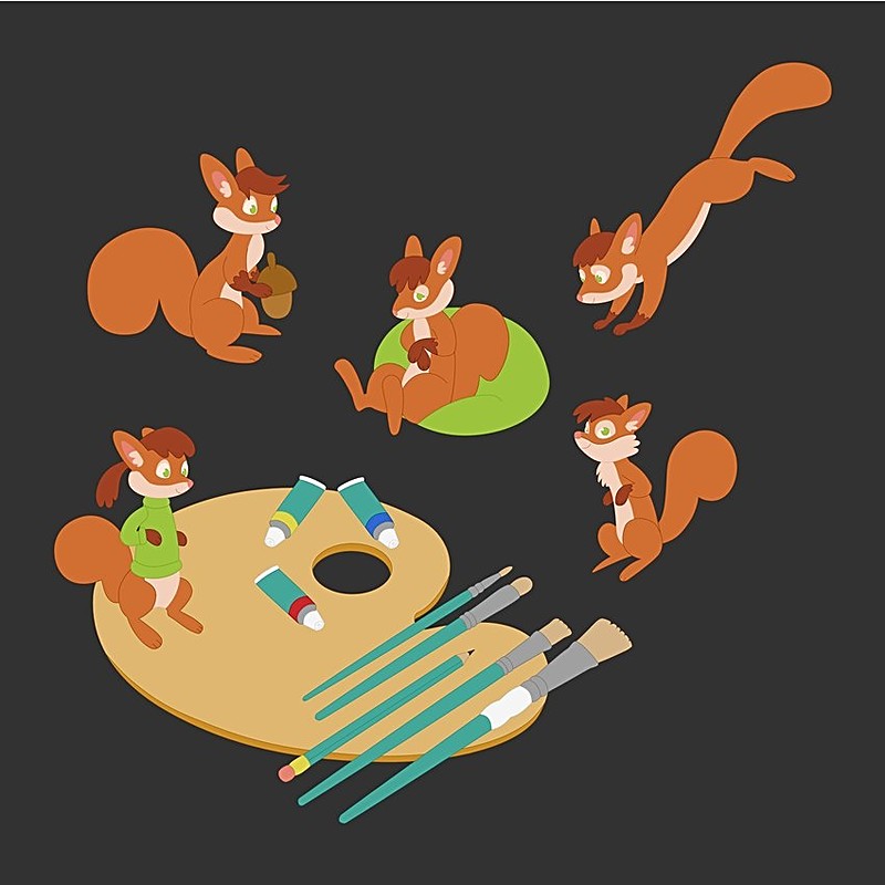 vector bases for the squirrel Illustrations.