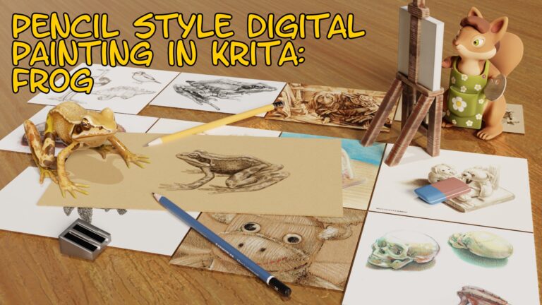 Pencil Style Digital Painting in Krita: Frog