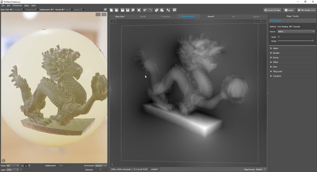 Mapa de altura del mapa normal en Pix Plant 5