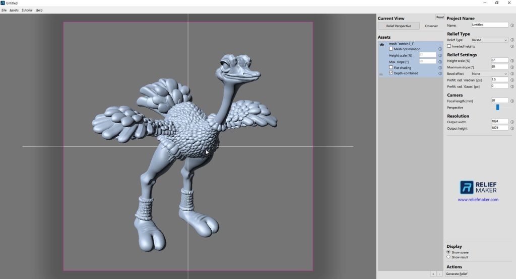 Relief Maker para crear mapas de altura a partir de modelos 3D