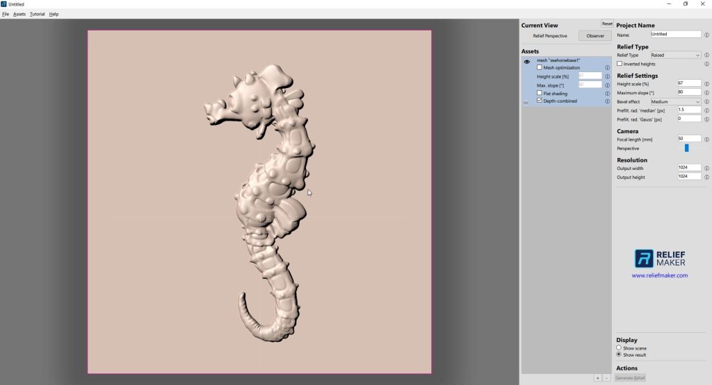 Relief Maker para crear mapas de altura a partir de modelos 3D